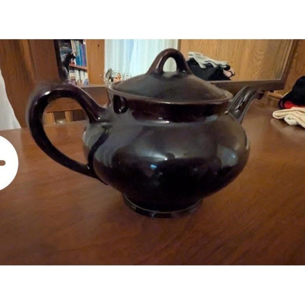 Vintage Royal Canadian Art Pottery Dripless Teapot Brown Stoneware